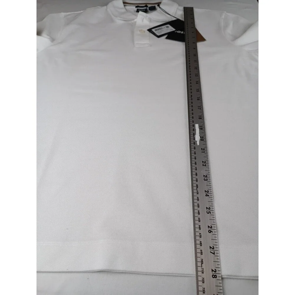 Hugo Boss Black Label Men's White Parlay 211 Tipped Short Sleeve Polo Shirt Sz L - Picture 11 of 16